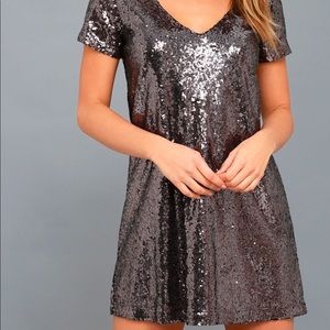 Lavender Sequin Shift Dress